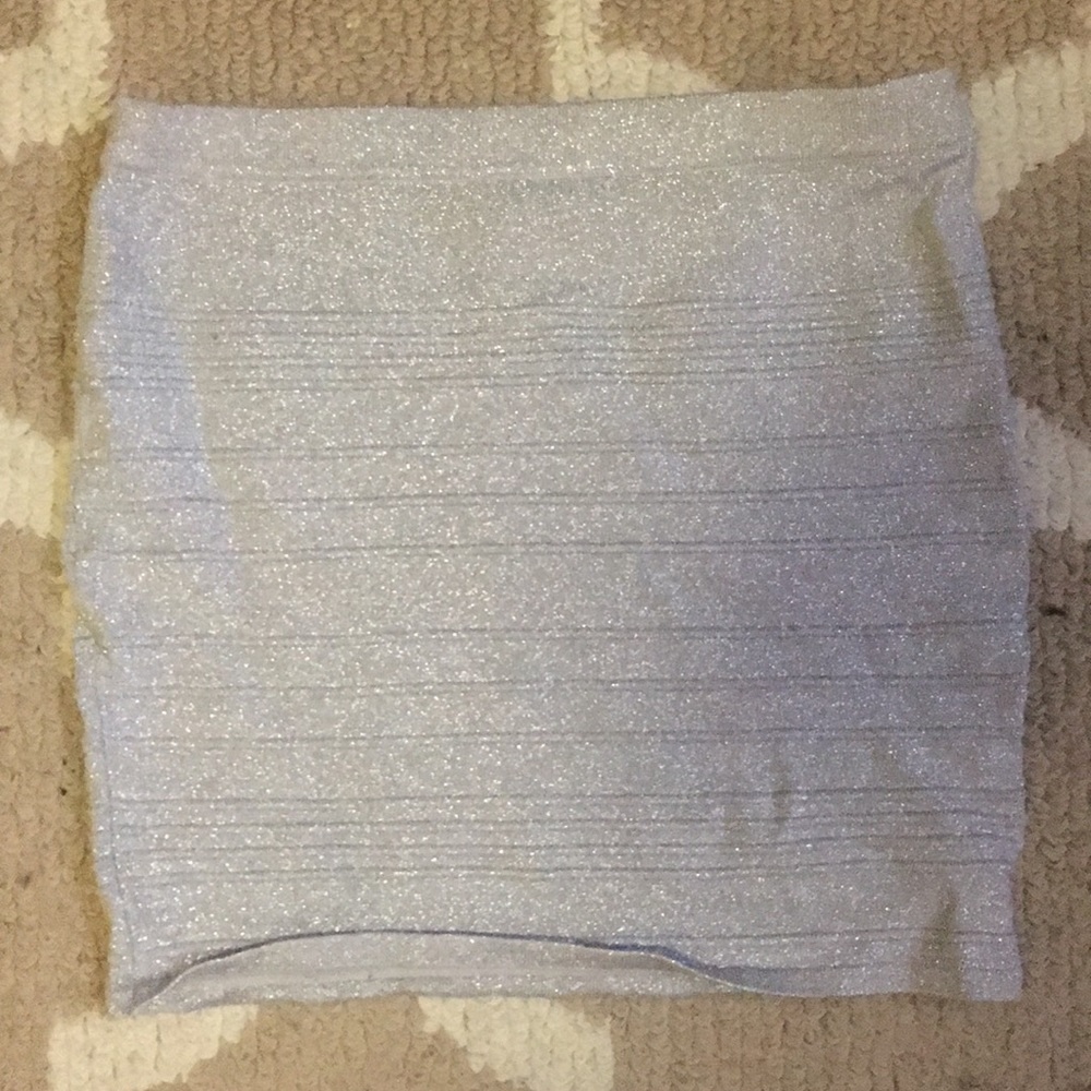 Silver Glitter Mini Skirt